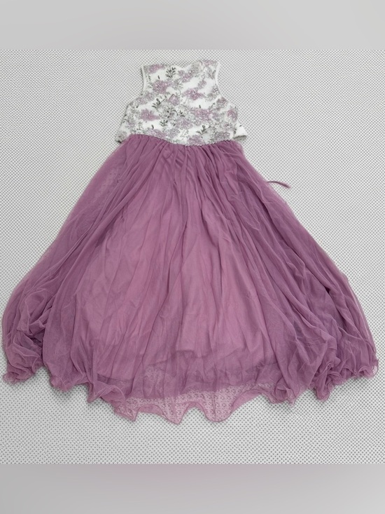 Speechless Other - Speechless Big Girls Mock-Neck Tulle Maxi Dress in lilac size 14
